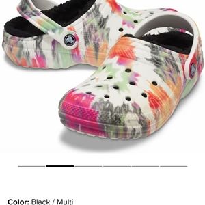 Classic Lined Tie-Dye Croc Clog NWT
